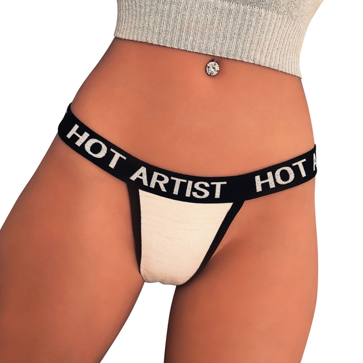 

Fashion Contrast Color Sexy Panties Female Thong, Size:L(White)