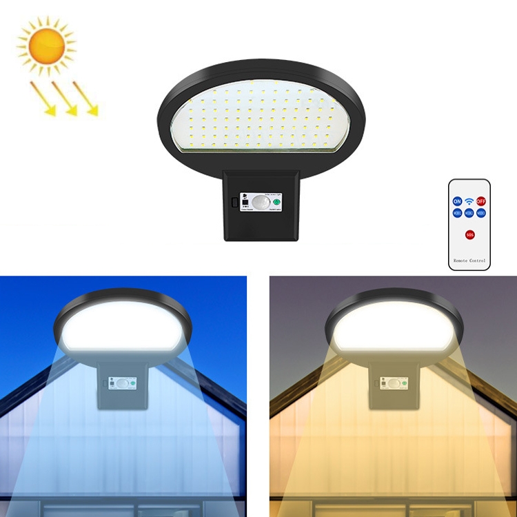 

LED Solar Motion Sensing Outdoor Street Lamp Head Garden Community Lighting Wall Lamp, Style: Remote Control+Sensor(Warm White Light)