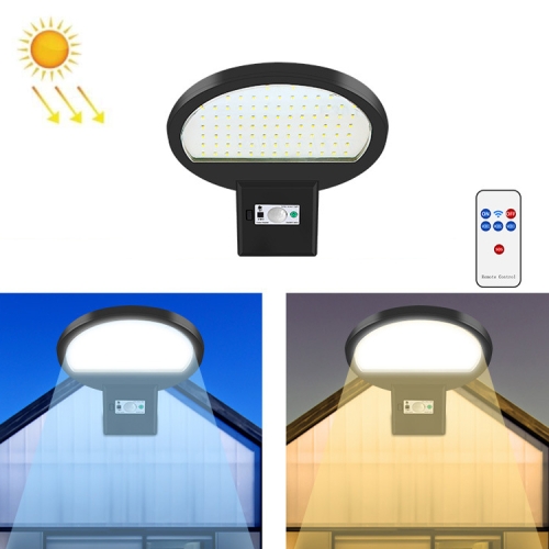 

LED Solar Motion Sensing Outdoor Street Lamp Head Garden Community Lighting Wall Lamp, Style: Remote Control+Sensor(Cold White Light)