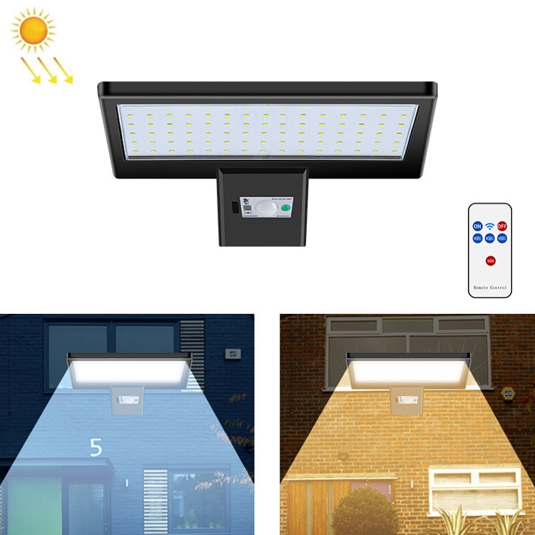 

Outdoor Waterproof LED Street Lamp Landscape Energy Saving Spotlight Solar Light, Style: Remote Control+Sensor(Warm White Light)
