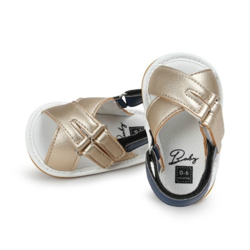 

Summer Baby Sandals Soft Leather Prewalker Soft Sole Beach Sandals(Gold)