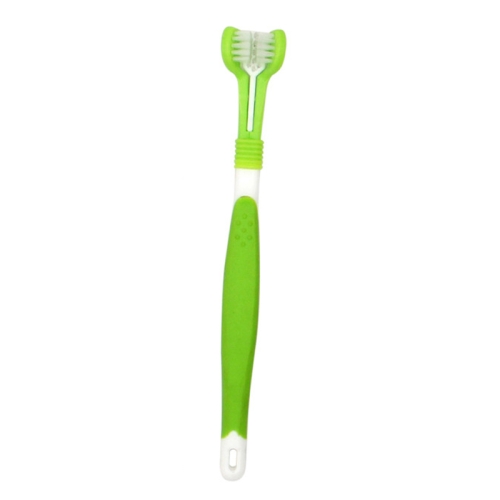 

3 PCS 93044 Pet Supplies Pet Three-Head Toothbrush Multi-Angle Toothbrush(Green)