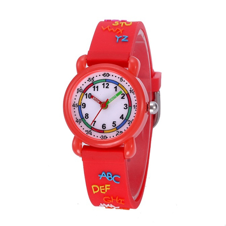 

JNEW A335-20094 Children 3D Cartoon Letters Rubber Shell Waterproof Quartz Watch(Red)