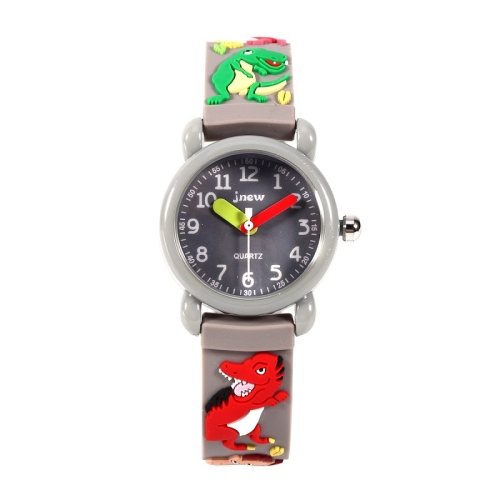 

JNEW A335-86172 Children Cute Cartoon 3D Dinosaur Waterproof Silicone Strap Quartz Watch(Rubber Shell Gray)