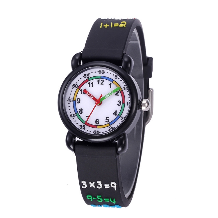 

JNEW A335-20093 Children 3D Mathematical Calculations Waterproof Cartoon Watch(Rubber Shell Black)