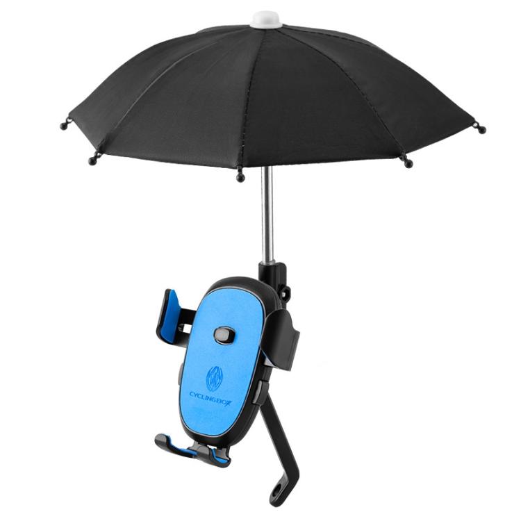 

CYCLINGBOX BG-2935 Bicycle Mobile Phone Bracket With Umbrella Waterproof Navigation Electric Car Mobile Phone Frame, Style: Rearview Mirror Installation (Blue)