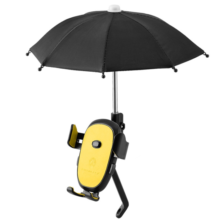 

CYCLINGBOX BG-2935 Bicycle Mobile Phone Bracket With Umbrella Waterproof Navigation Electric Car Mobile Phone Frame, Style: Rearview Mirror Installation (Yellow)