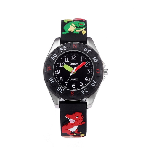 

JNEW 6811-86172 Children Cartoon 3D Dinosaur Silicone Strap Waterproof Quartz Watch(Alloy Black)