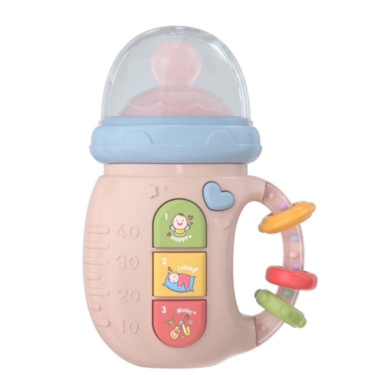 

Early Education Baby Toy Newborn Light And Music Electric Comfort Milk Bottle Rattle(Pink)