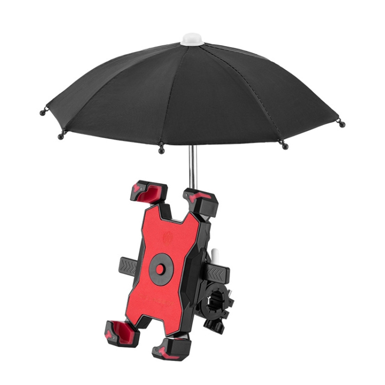 

CYCLINGBOX Bicycle Mobile Phone Bracket With Parasol Rider Mobile Phone Frame, Style: Handlebar Installation (Red)
