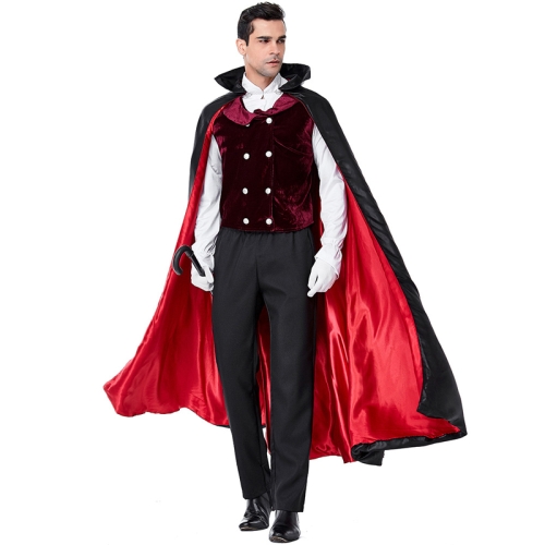 

PS6831 Halloween Vampire Costume Castle Men Drag Costume, Size: M(Red Black)