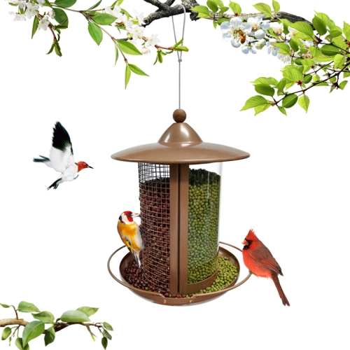 

BF004 Garden Wrought Iron Outdoor 2 In 1 Hanging Automatic Metal Hummingbird Bird Feeder