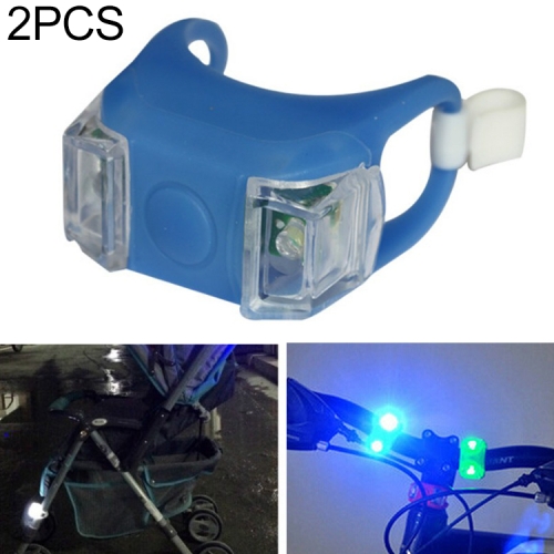 

2 PCS Outdoor Night Silicone Caution Lamp Bicycle Light Mountain Bike Decoration Safety Warning Light Taillight(Blue)