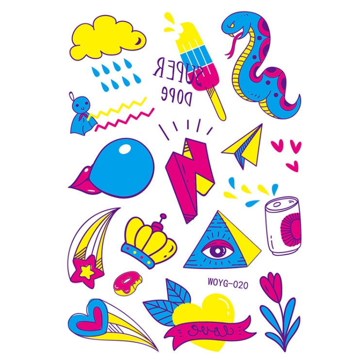 

10 PCS Cartoon Fluorescent Glowing Flower Arm Tattoo Sticker(WoyG-020)