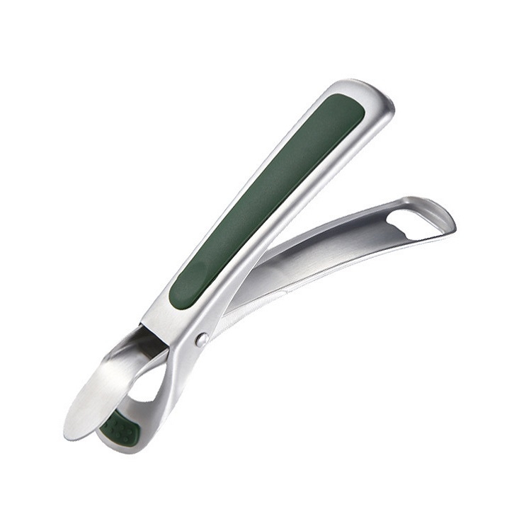 

Kitchen 304 Stainless Steel Inlaid Rubber Non-Slip Anti-Scald Dish Holder And Tray Lifter(Green )
