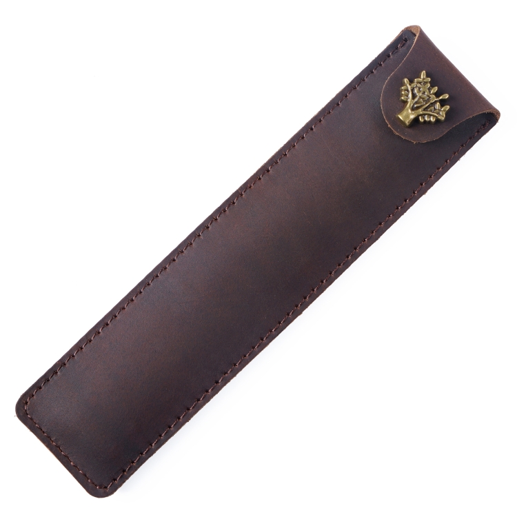 

Cowhide Pencil Case Personalized Retro Handmade First Layer Cowhide Pen Case(Crazy Horse Skin Coffee)