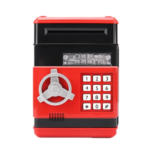

Password Safe Deposit Box Children Automatic Savings ATM Machine Toy, Colour: Red&Black