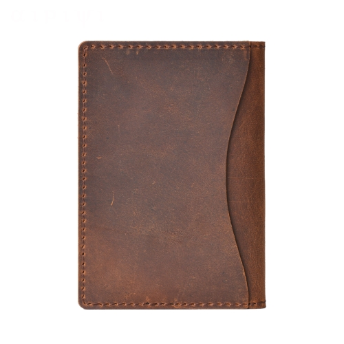 

Cowhide Card Holder Simple Bank Card Storage Folder Membership Card Holder Wallet(Crazy Horse Skin Brown)