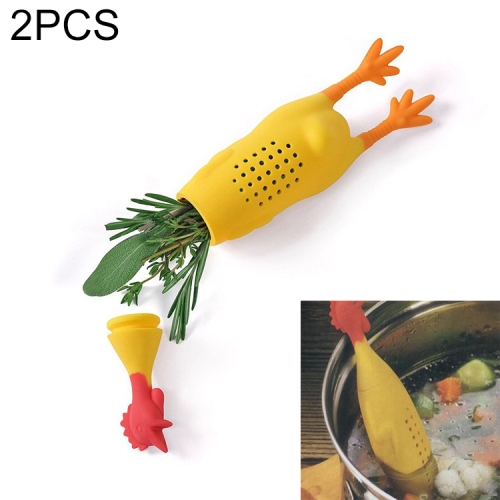 

JJ63085 2 PCS Silicone Screaming Chicken Soup Spice Box Creative Kitchen Gadget, Package:OPP Bag