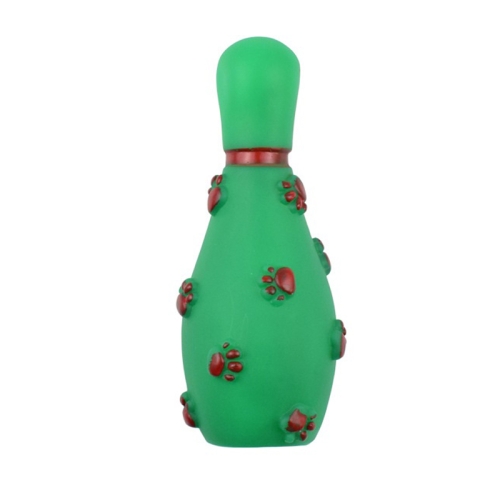 

4 PCS Christmas Pet Footprints Bowling Ball Sounding Toy Dog Bite-Resistant Teething Vinyl Toy, Size： 14.5x6cm(Green)
