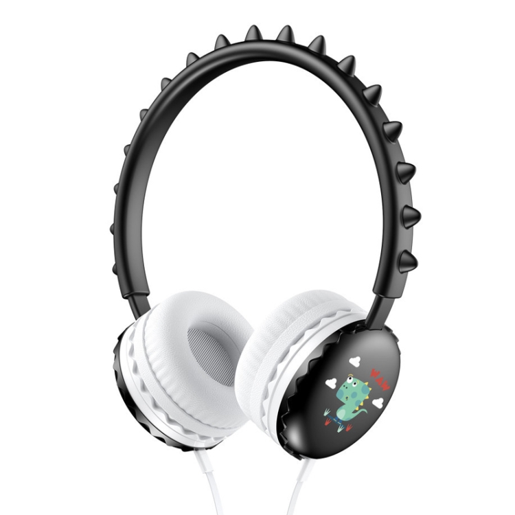 

Y18 Cartoon Dinosaur Wired Control Sports Headset with Mic, Cable Length: 1.2m(Black)