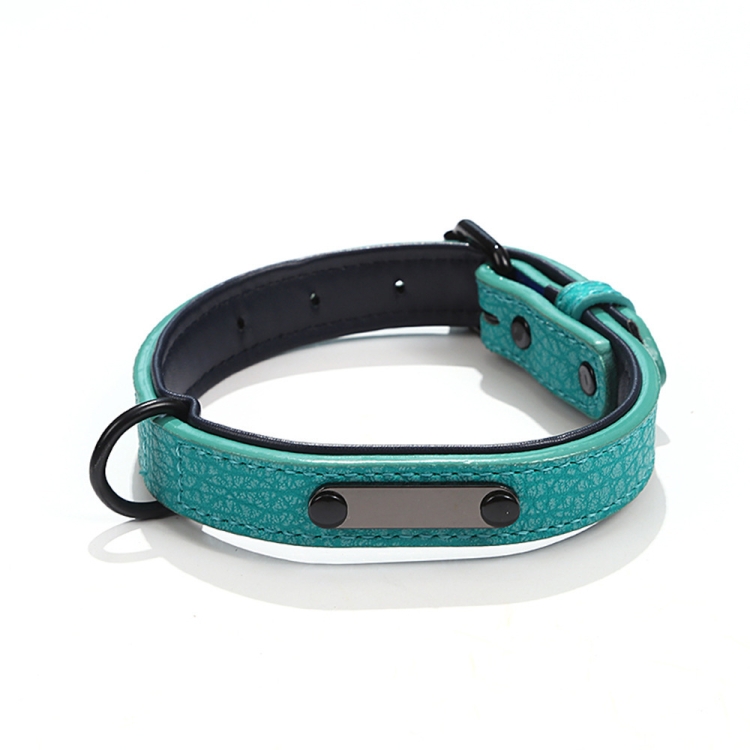 

Pet Collar Leather Dog Collar Adjustable Dog Tag Anti-Lost Collar, Size: XL 59 x 3.2cm(Green)