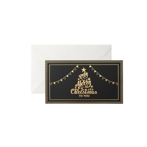 

5 Sets Christmas Three-Dimensional Thanksgiving Blessing Holiday Greeting Card With Envelope(Hipster Black)