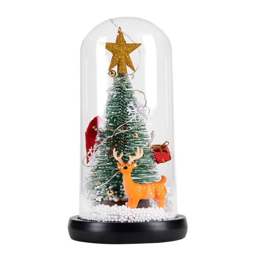 

Christmas Cedar Window Display Glass Cover LED Light Ornaments(Star Deer)