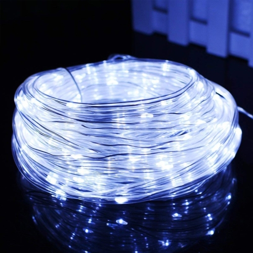 

Holiday Party Decoration Tube String Lights LED Garden Decoration Casing Light with Remote Control, Spec: 12m 100 LEDs USB Powered(White Light)