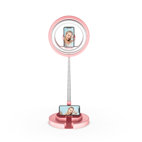 

JMT2 Mobile Phone Live Fill Light Folding Telescopic Integrated LED Beauty Lamp Desktop Floor Stand( 2 Position Pink)