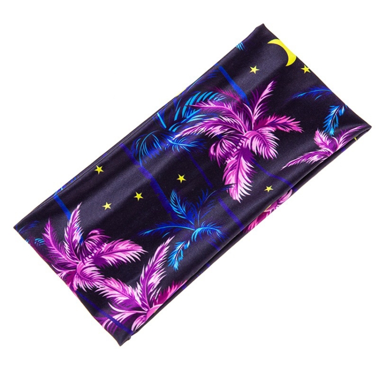 

3 PCS Print Elastic Polyester Women Headband Sports Sweat Wide Version Bundle Belt(Deep Blue)