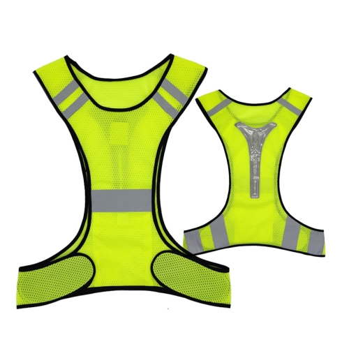 

Sports Reflective Vest Night Running Outdoor Reflective Clothing Traffic Safety Reflective Vest,Style: With Led(Fluorescent Yellow)