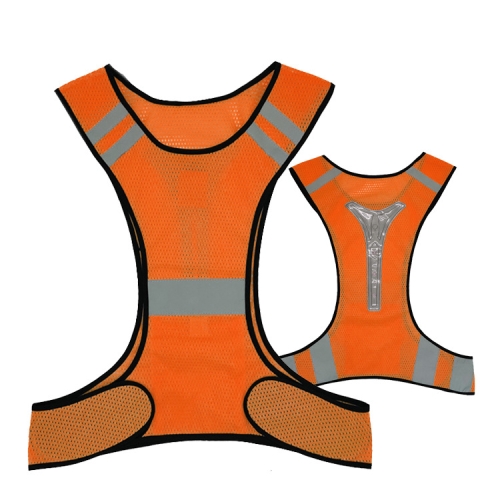 

Sports Reflective Vest Night Running Outdoor Reflective Clothing Traffic Safety Reflective Vest,Style: With Led(Orange Red)