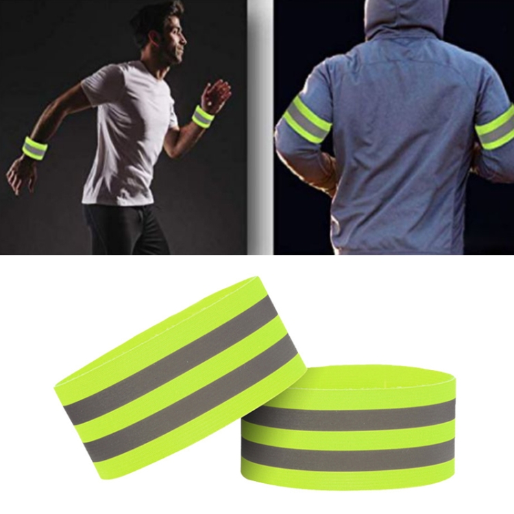 

8 PCS Outdoor Sports Bracelet Ankle Ring Set Night Running And Riding Safety Reflective Bracelet(5cm Width Green)