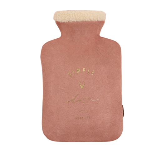 

210948 Elk Hand Warmer Large Capacity Winter Warm Water Bag Cute Student Plush Cloth Cover Water Injection Hot Water Bottle(Khaki)