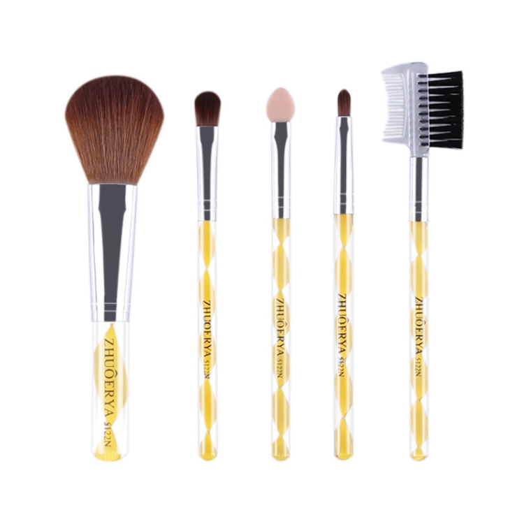 

3 Set ZOREYA 5122N 5 In 1 Acrylic Handle Makeup Brush Set Portable Makeup Brush Tools(5 Pieces Set)