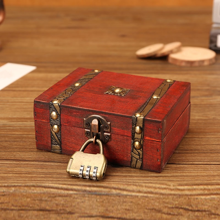 

Antique Wooden Double Belt Jewelry Box，Specification： With Password Lock