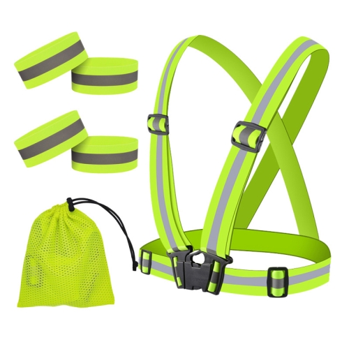 

Reflective Elastic Band Suit Night Running Construction Site Traffic Safety Reflective Equipment,Style: 1 Strap+4 Arm Strap+Storage Bag