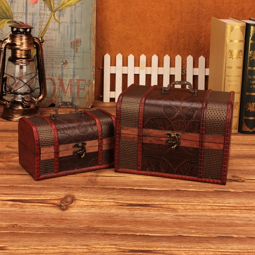 

Jewelry Storage Box Retro Wooden Treasure Box Shooting Props Decoration，Specification： 2 PCS/Set Ordinary Type