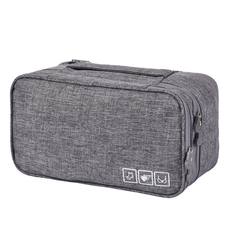 

Bra Underwear Drawer Organizers Travel Storage Dividers Socks Briefs Cloth Case Clothing Wardrobe Box Bag(Gray )
