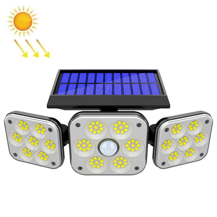

138 LED Solar 3-Head Rotatable Wall Lights Human Sense Outdoor Waterproof Garden Street Light