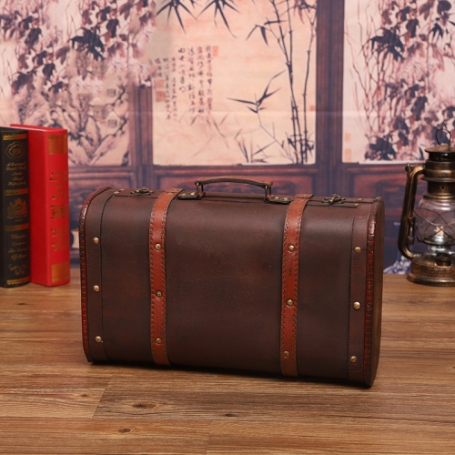 

Wooden Portable Certificate Sundries Storage Box Photo Studio Shooting Props，Specification： 1613-01 Red Leather Small