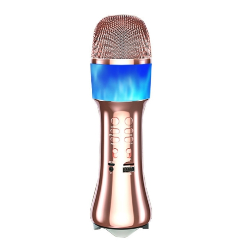 

Q99 Bluetooth Microphone Wireless Silencing Applause Changing Tone Blue Light Microphone Audio(Rose Gold)