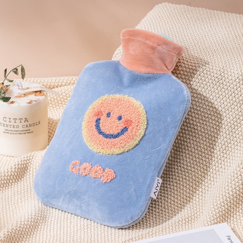 

Winter Water Injection Warm Water Bag Plush Hand Warmer, Capacity： 500ml(Blue)