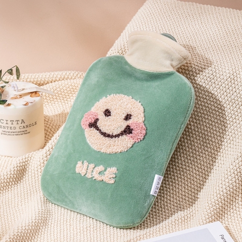 

Winter Water Injection Warm Water Bag Plush Hand Warmer, Capacity： 500ml(Green)