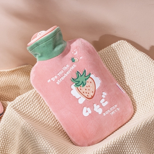 

Winter Water Injection Warm Hand Treasure Thickened Fruit Cartoon PVC Warm Water Bag, Size (including packaging): 500ml(Pink)