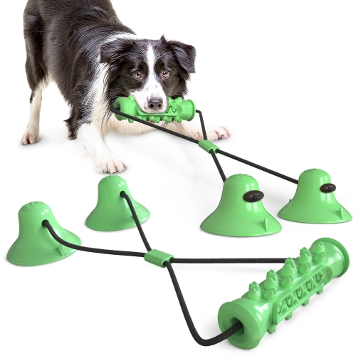 

Dog Toy Double Suction Cup Pull Rope Molar Teeth Bite-Resistant Tooth Cleaning Stick Pet Supplies(Green)