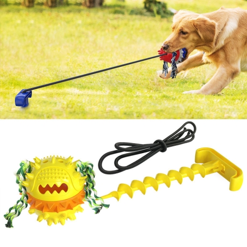 

Pet Supplies Dog Molars Outdoor Tug-Of-War Draw Rope Ball Sounding Dog Toy(Gorgeous Yellow)