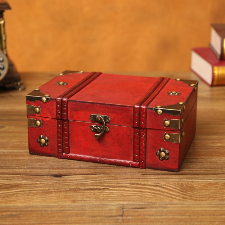 

Antique Distressed Cosmetic Storage Box Dressing Table Props For Shooting Scenes，Specification： 6281-01