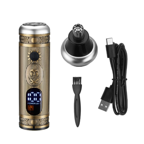 

Nose Trimming + Shaving Two-in-one Ordinary Motor Mini Razor For Men(Bronze)